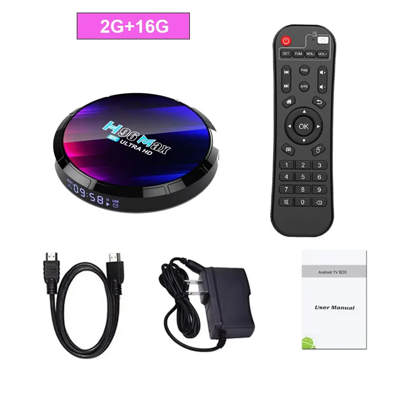Android 13 Smart TV Box H96 Max RK3528 Quad-core WIFI6 BT 5.0 8k UHD Output 100M/LAN Smart Set Top Box Streaming Media Player
