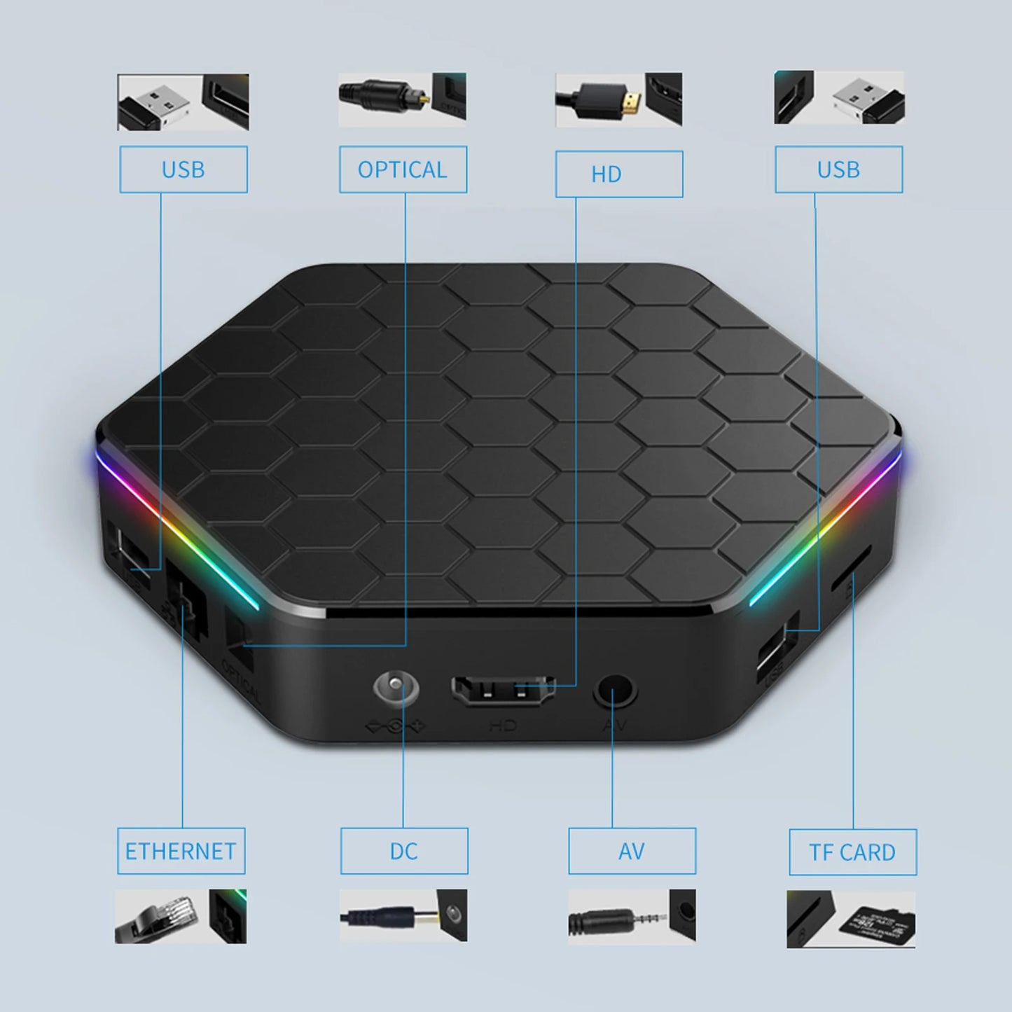 T95Z Plus Android 12.0 Smart TV Box Allwinner H618 Quad-core 4K Media Player 6K Decording H.265 VP9 Dual Band WiFi6 BT5.0 Digita