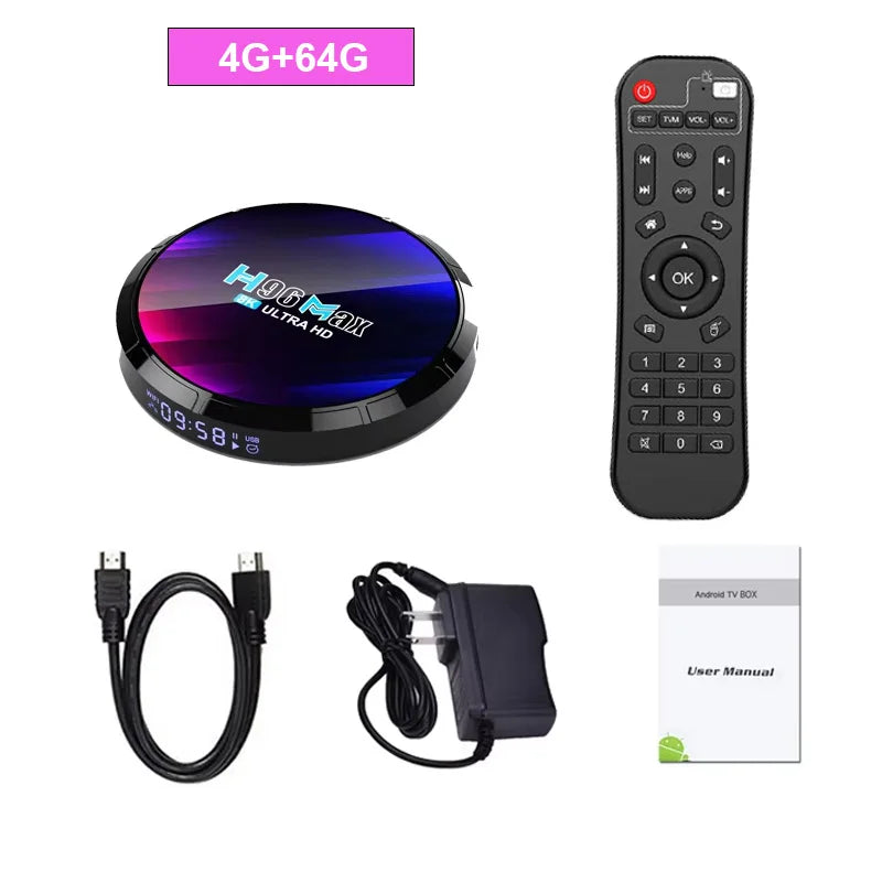 Android 13 Smart TV Box H96 Max RK3528 Quad-core WIFI6 BT 5.0 8k UHD Output 100M/LAN Smart Set Top Box Streaming Media Player